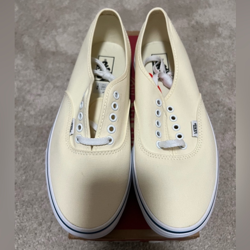 Vans Skate Authentic Men's Off White Low Athletic Skate Lifestyle Sneakers Shoes